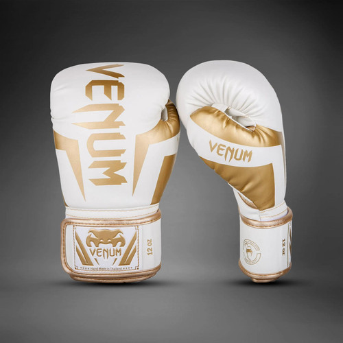 Venum Elite Boxing Gloves - White/Gold