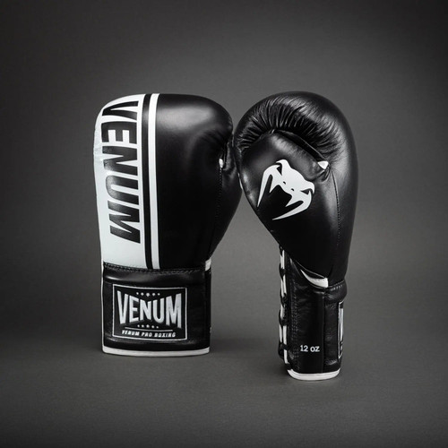 Venum Shield Pro Boxing Gloves with Laces - Black/White