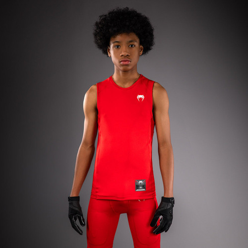 Venum Elite Kids Football Sleeveless Compression Jersey - Red