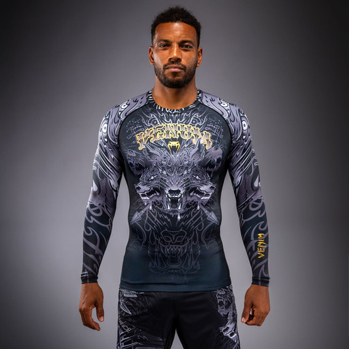 Venum Wolf Atak Long Sleeve Rashguard - Black/Grey