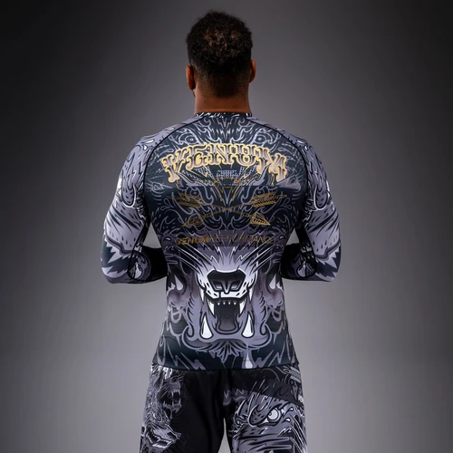 Venum Wolf Atak Long Sleeve Rashguard - Black/Grey