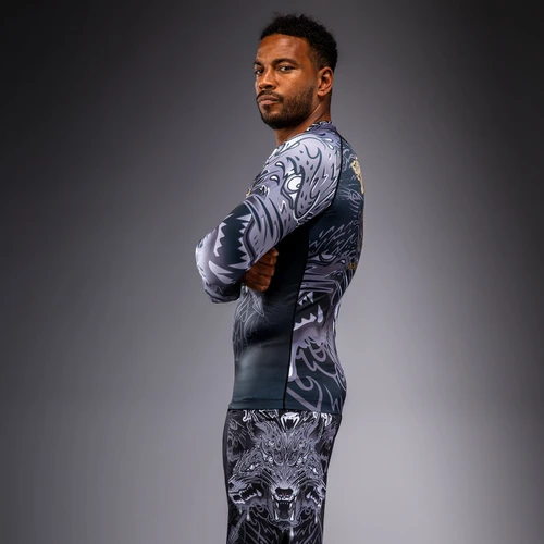 Venum Wolf Atak Long Sleeve Rashguard - Black/Grey