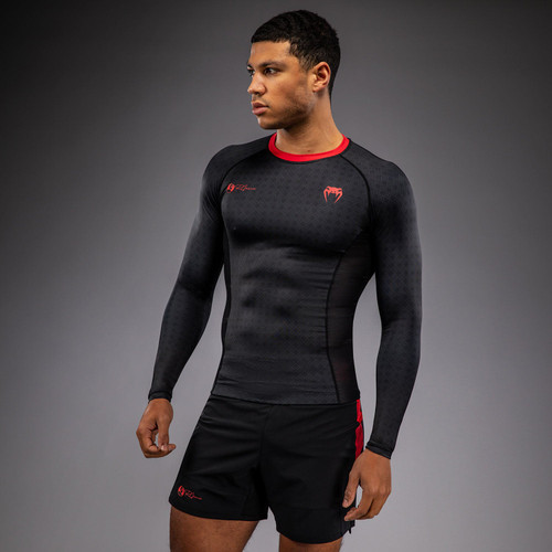 Venum x Roger Gracie Signature Long Sleeve Rashguard - Black/Red
