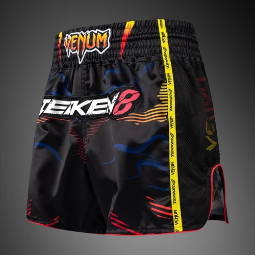 Venum x TEKKEN 8 Muay Thai Shorts - Yoshimitsu - Black/Orange