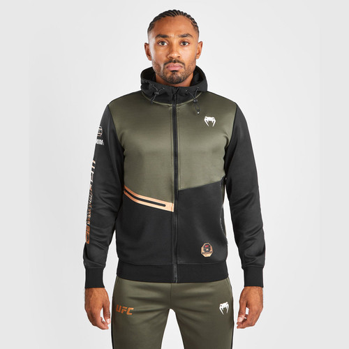 UFC Adrenaline by Venum Fight Week Men’s Zip Hoodie - Khaki/Bronze