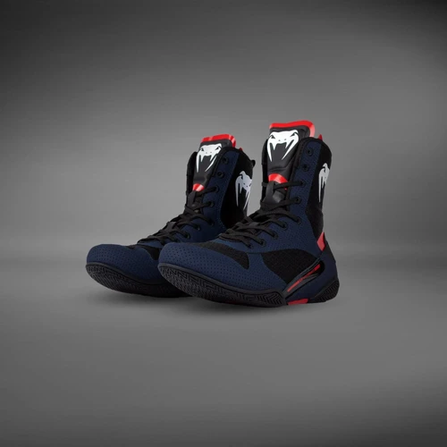 Venum Elite Boxing Shoes - Navy/Black/Red