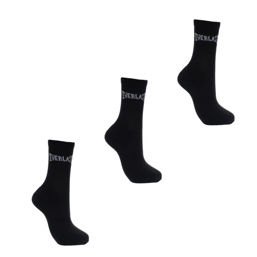 Everlast Women's Crew Socks 3 Pack - Black