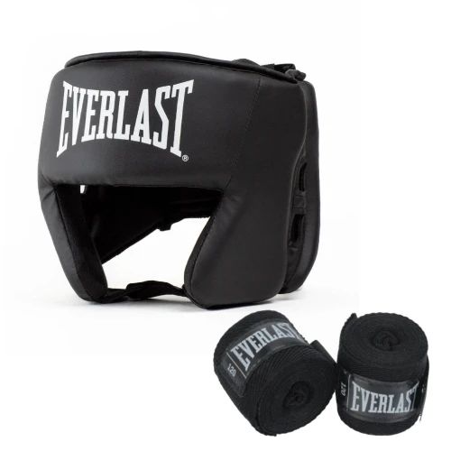 Everlast Protective Headgear, Hand Wrap Bundle
