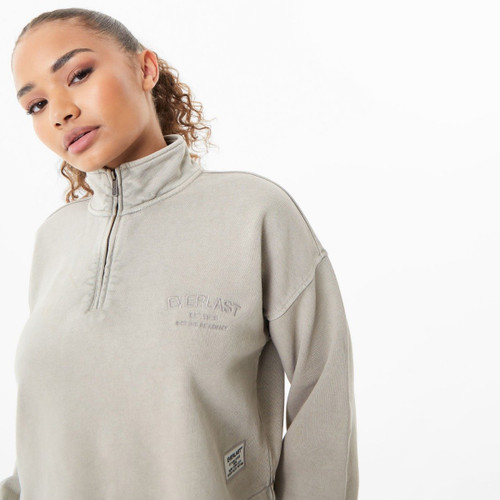 Everlast Women's Boxing Academy Crop Zip Up Sweater - Opal Grey