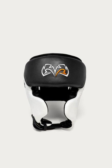Rival RHGC2C Amateur Competition Headgear with Cheek Protectors - Black/White - Leather