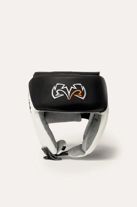 Rival RHGC2 Amateur Competition Headgear - Black/White - Reverse Leather