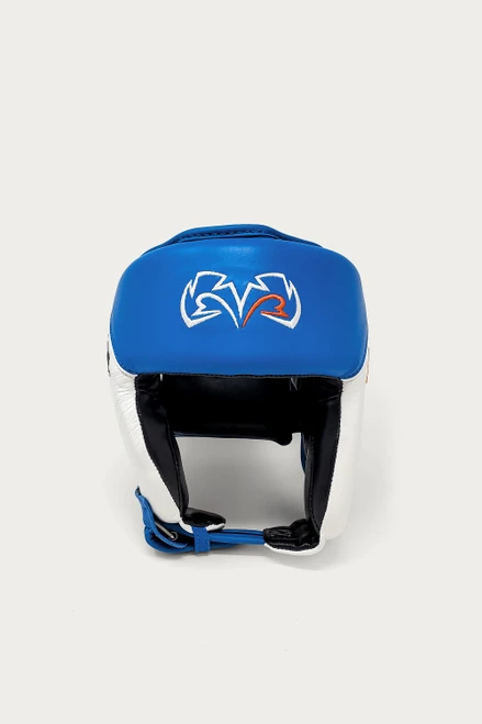 Rival RHGC2 Amateur Competition Headgear - Blue/White - Leather