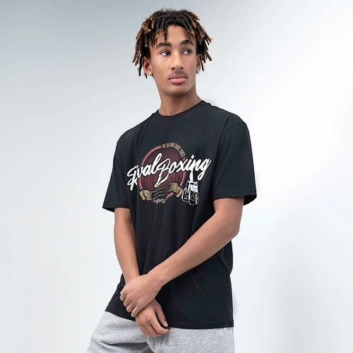 Rival Vintage Graphic Tee with Spandex - Black
