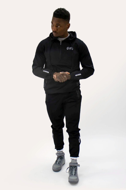 Rival Track Jacket with Hood - Black