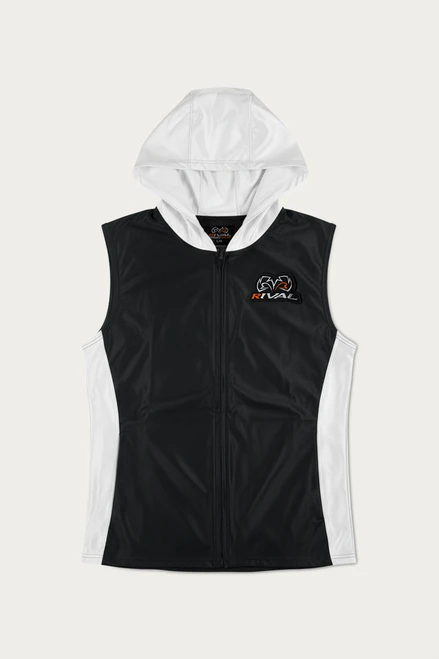 Rival Dazzle Sleeveless Ring Jacket with Hood - Black/White