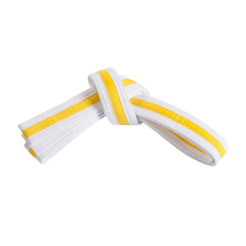 Century Double Wrap Striped White Belt