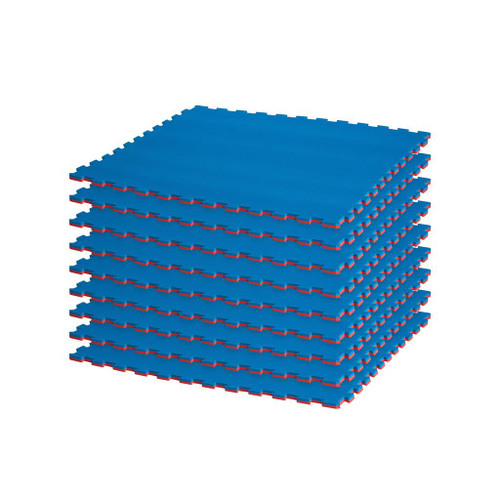 Century Reversible 2 Color 3/4" Thick Puzzle Sport Mat Kit - Blue/Red