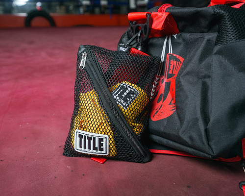 TITLE Boxing Clip On Mesh Hand Wrap Bag