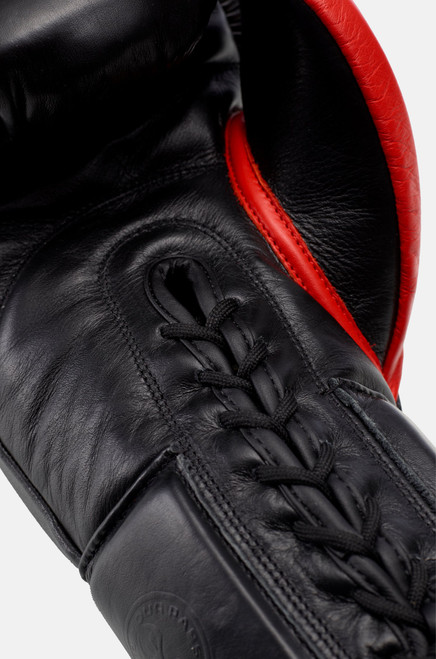 Sting Evolution Lace Up Boxing Gloves - Black/Red