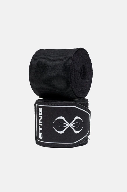 Sting 180 Inch  Elasticised Hand Wraps 2.0 - Black