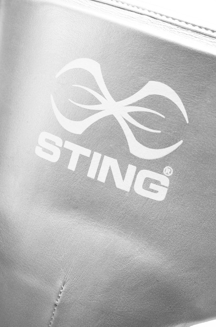 Sting Pro Leather Abdominal Guard - White/Silver