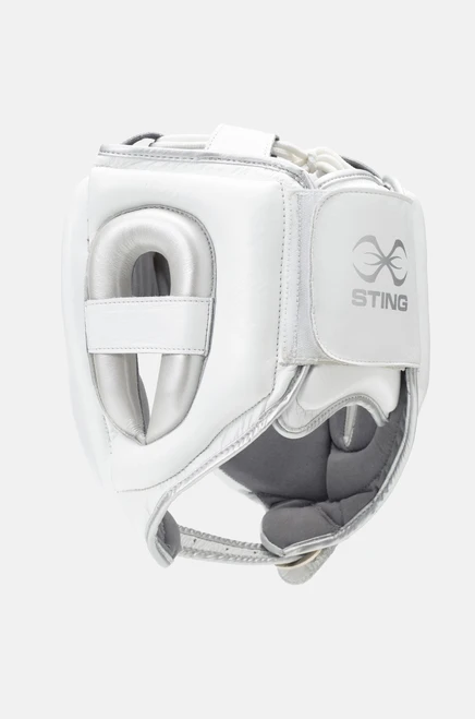 Sting Viper X Gel Full Face Head Guard - White/Silver