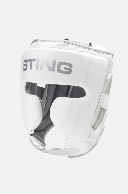 Sting Viper X Gel Full Face Head Guard - White/Silver