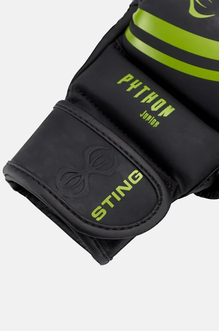 Sting Python Junior MMA Sparring Gloves - Black/Green