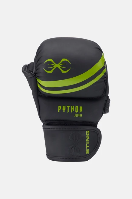 Sting Python Junior MMA Sparring Gloves - Black/Green