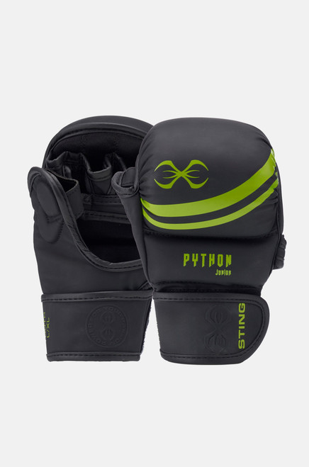 Sting Python Junior MMA Sparring Gloves - Black/Green