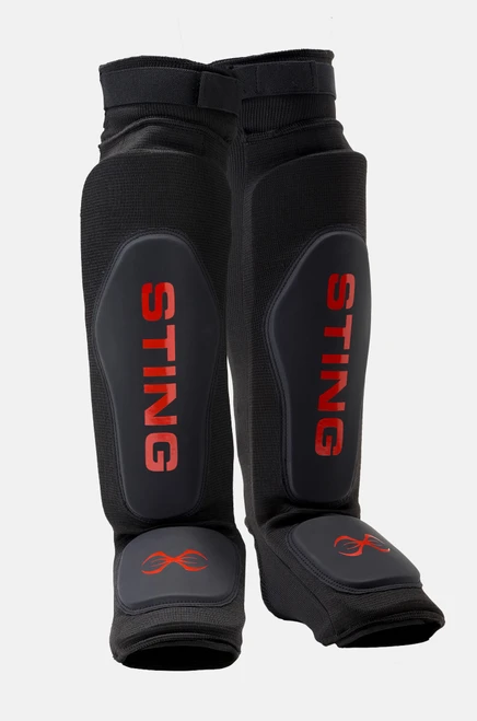Sting Armaplus Slip On EVA Shin & Foot Protector - Black/Red