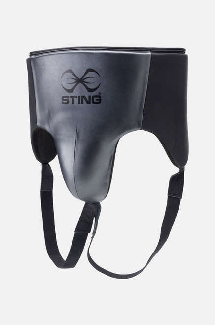 Sting Pro Leather Abdominal Guard - Black/Grey