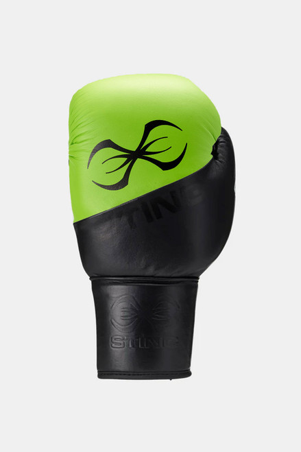 Sting Orion Lace Up Boxing Gloves - Black/Green