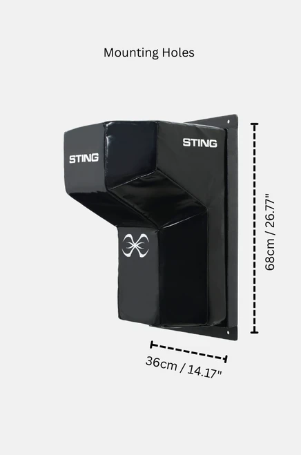 Sting Uppercut Fixed Wall Punching Bag - Black