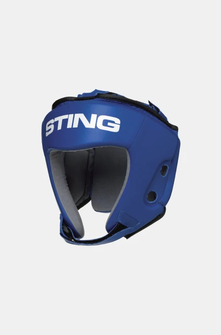 Sting USA Boxing Approved Open Face Head Guard - Blue