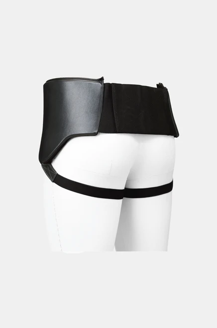 Sting Pro Leather Abdominal Guard - Black/Gold