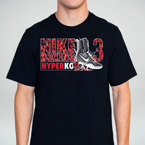 Nike Men's Boxing HyperKO 3 Dri-Fit Cotton Tee - Black/Red