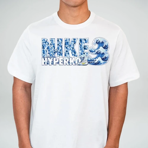 Nike Men's Boxing HyperKO 3 100% Cotton Tee - White/Blue