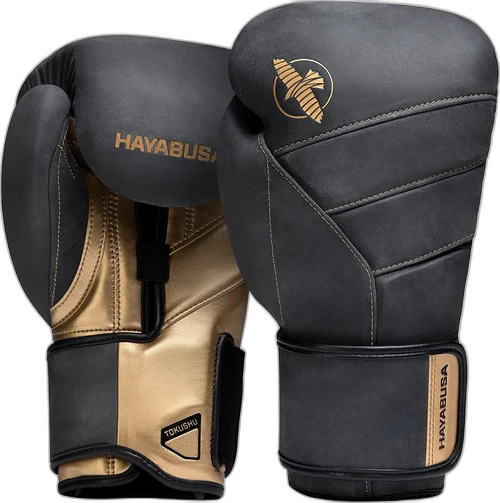 Hayabusa T3 LX Obsidian Gold boxing gloves