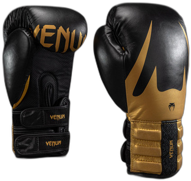 Venum Reverso Black Gold boxing gloves