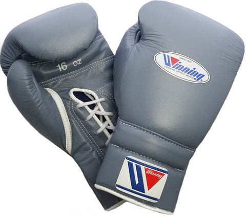 ヤソップ　英語 チャンピオンシップ WINNING LACE-UP BOXING GLOVES - GRAY - PRO FIGHT SHOP