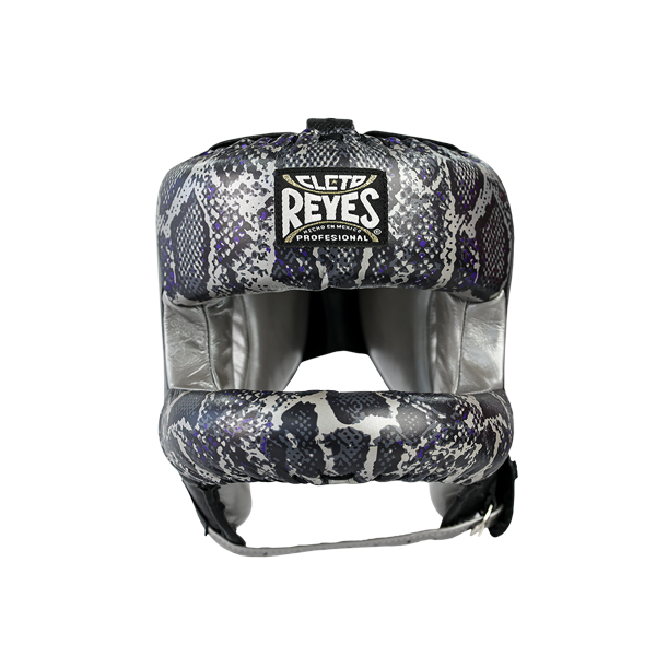 Cleto Reyes Redesigned Headgear – Silver/Black Steel Snake | Pro Fight Shop