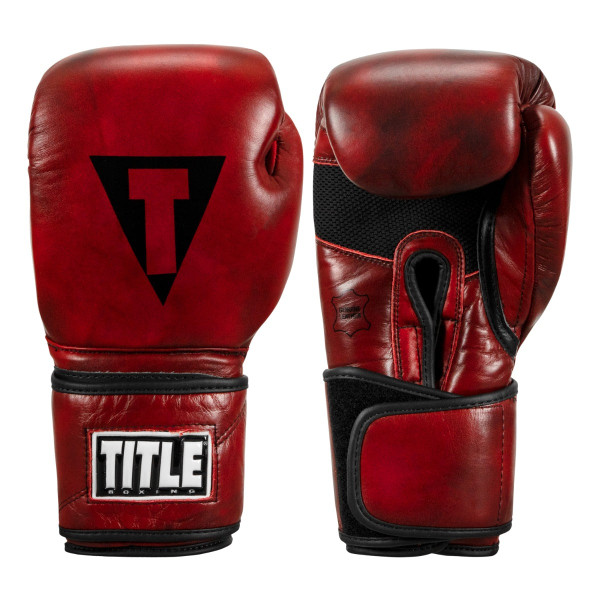 TITLE Boxing Blood Red Leather Training Boxing Gloves | Pro Fight Shop
