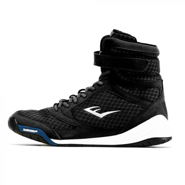 Everlast Elite High Top Boxing Shoes Black | Pro Fight Shop