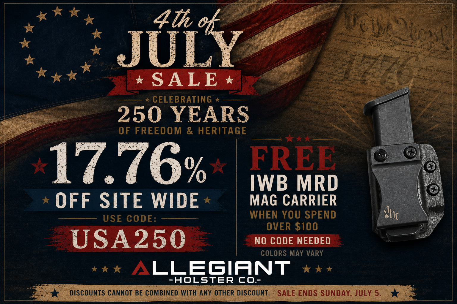Allegiant Holsters 4th of July Sale