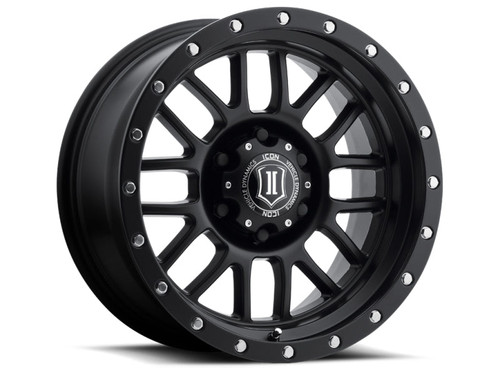Main image for ICON Alpha 17x8.5 6x5.5 0mm Offset 4.75in BS 106.1mm Bore Satin Black Wheel Main image for ICON Alpha 17x8.5 6x5.5 0mm Offset 4.75in BS 106.1mm Bore Satin Black Wheel