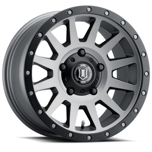 Main image for ICON Compression 17x8.5 5x150 25mm Offset 5.75in BS 110.1mm Bore Titanium Wheel Main image for ICON Compression 17x8.5 5x150 25mm Offset 5.75in BS 110.1mm Bore Titanium Wheel