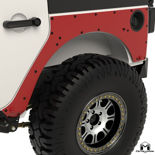 Overline Rear Flare Mounting ExoSkin, Pair, JK, 4-Door