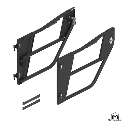 Aluminum Open Frame Tube Doors, JL & JT, Rear, Pair