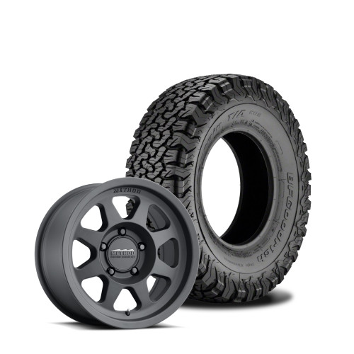 Method 701 17x8.5 Matte Black 5x5 | BFG 37x12.5 All Terrain KO2 | Mounted & Balanced